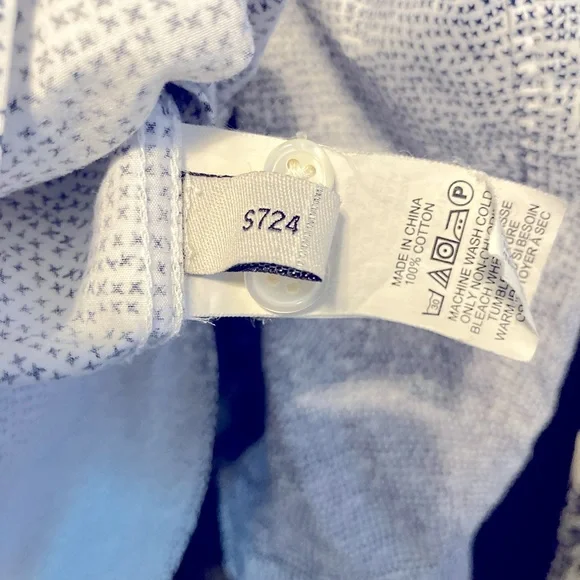 Jack Spade Bleecker Street White and Navy Abstract X Print Button-Down Shirt EUC - Picture 4 of 4